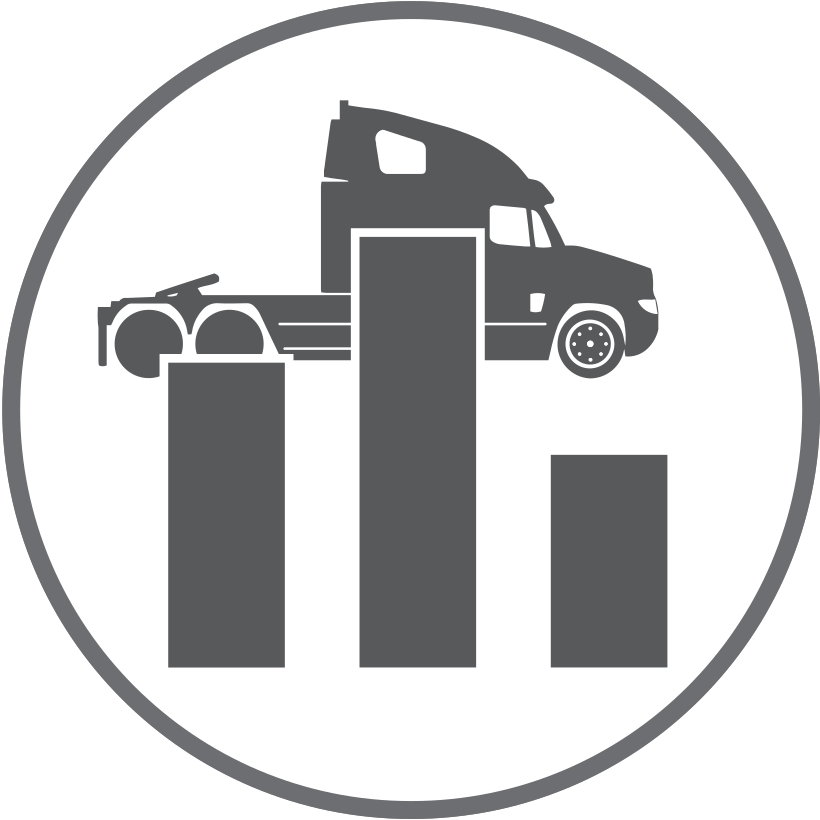 Truck with bar graph icon
